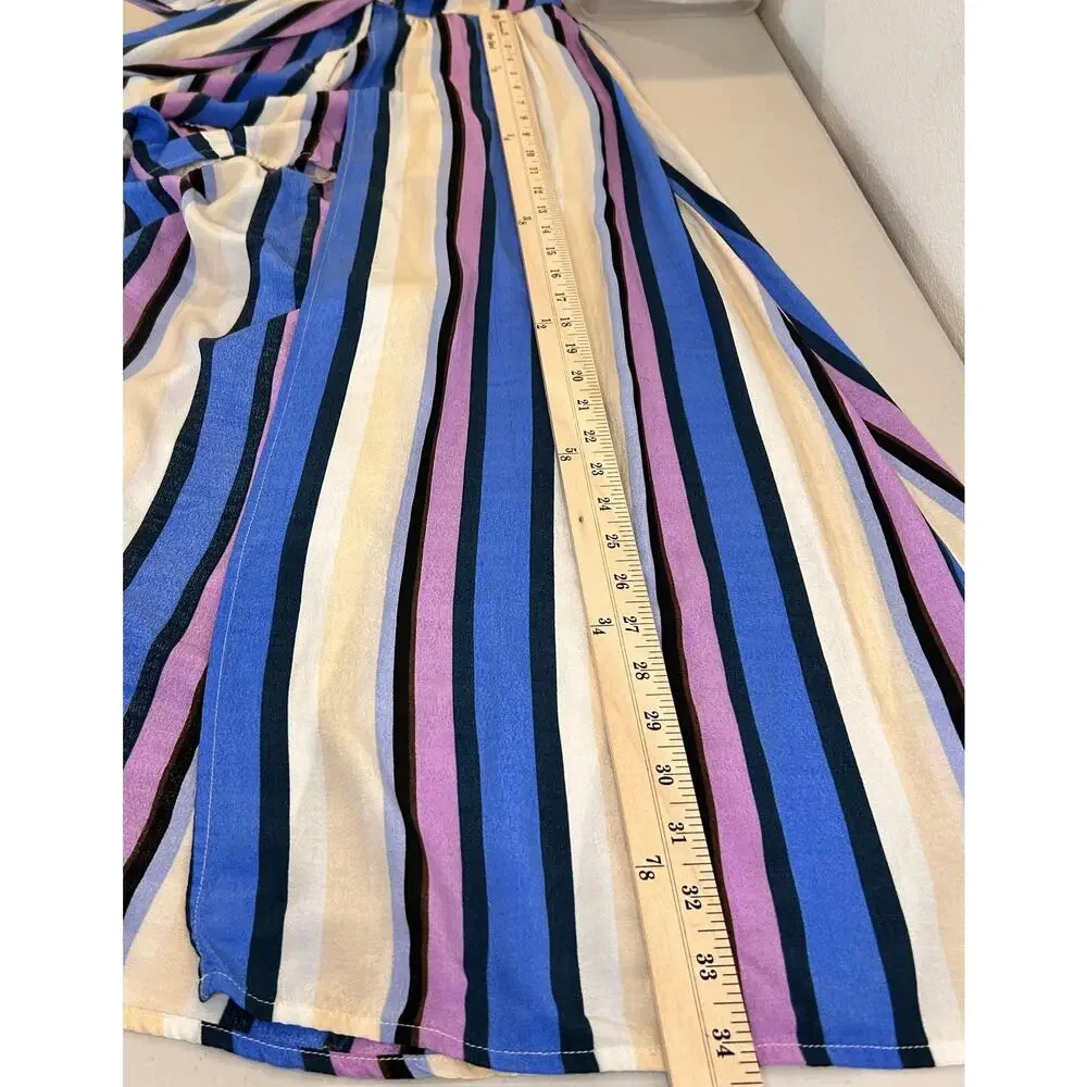 ASTR the Label Women's‎ Periwinkle Multi-Stripe Jumpsuit Romper Dress Size XS